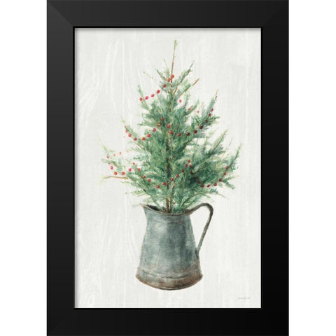 White and Bright Christmas Tree II Black Modern Wood Framed Art Print by Nai, Danhui