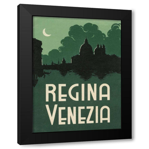 Travel Poster II Black Modern Wood Framed Art Print with Double Matting by Wild Apple Portfolio