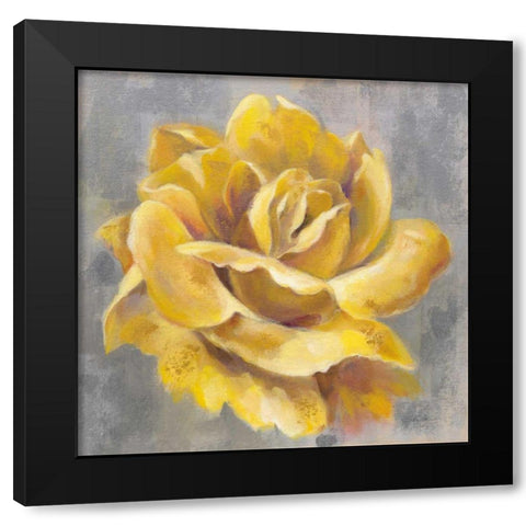 Yellow Roses I Black Modern Wood Framed Art Print by Vassileva, Silvia