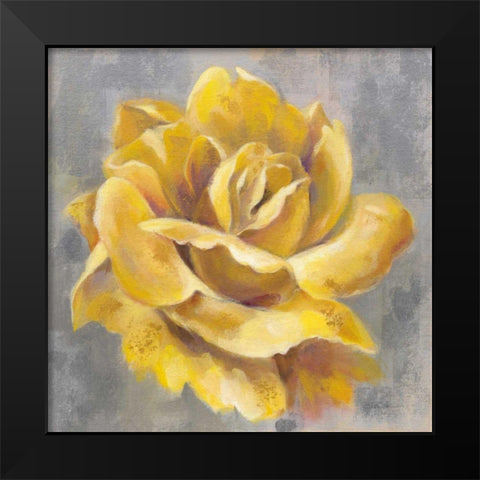 Yellow Roses I Black Modern Wood Framed Art Print by Vassileva, Silvia