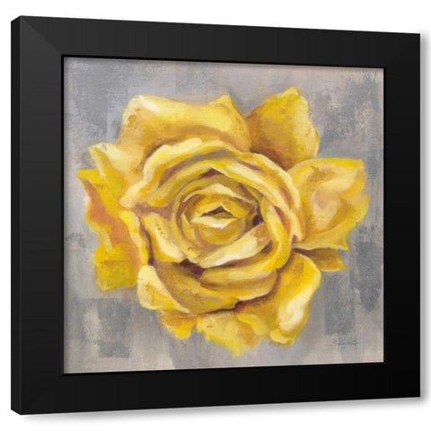Yellow Roses II Black Modern Wood Framed Art Print by Vassileva, Silvia
