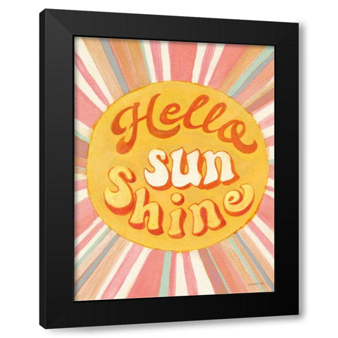 Hello Sunshine Black Modern Wood Framed Art Print by Nai, Danhui