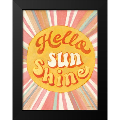 Hello Sunshine Black Modern Wood Framed Art Print by Nai, Danhui