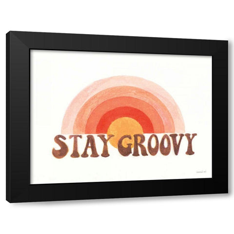 Stay Groovy Black Modern Wood Framed Art Print with Double Matting by Nai, Danhui