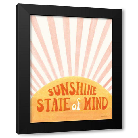 Sunshine Mind Black Modern Wood Framed Art Print by Nai, Danhui