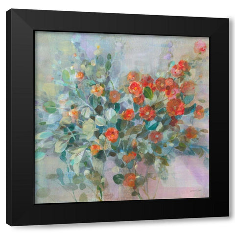 All the Blooming Black Modern Wood Framed Art Print with Double Matting by Nai, Danhui