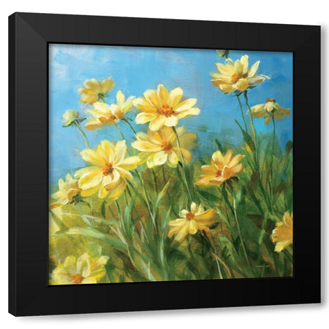 Summer Field I Black Modern Wood Framed Art Print with Double Matting by Nai, Danhui