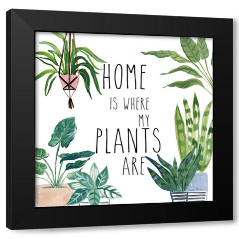 Plant Home II Black Modern Wood Framed Art Print with Double Matting by Zaman, Farida