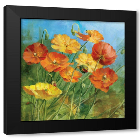 Summer Field IV Black Modern Wood Framed Art Print with Double Matting by Nai, Danhui