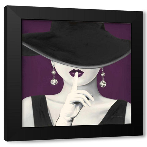 Haute Chapeau Purple I v2 Black Modern Wood Framed Art Print by Fabiano, Marco