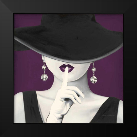 Haute Chapeau Purple I v2 Black Modern Wood Framed Art Print by Fabiano, Marco