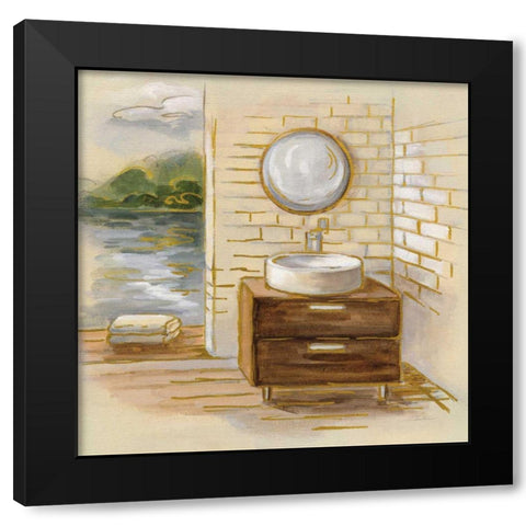 Spa by the Lake I Black Modern Wood Framed Art Print with Double Matting by Vassileva, Silvia