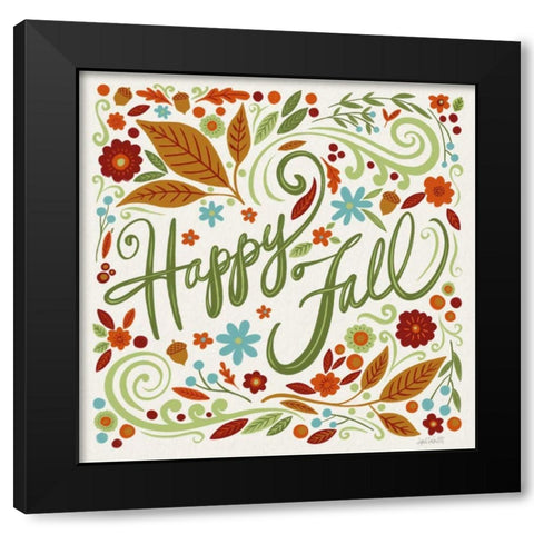 Happy Fall I Black Modern Wood Framed Art Print with Double Matting by Tavoletti, Anne