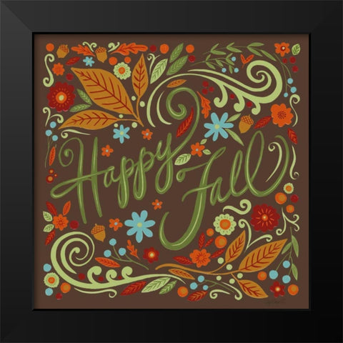 Happy Fall I Dark Black Modern Wood Framed Art Print by Tavoletti, Anne