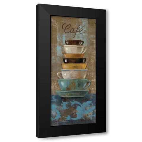 Antique Coffee Cups I Black Modern Wood Framed Art Print by Vassileva, Silvia