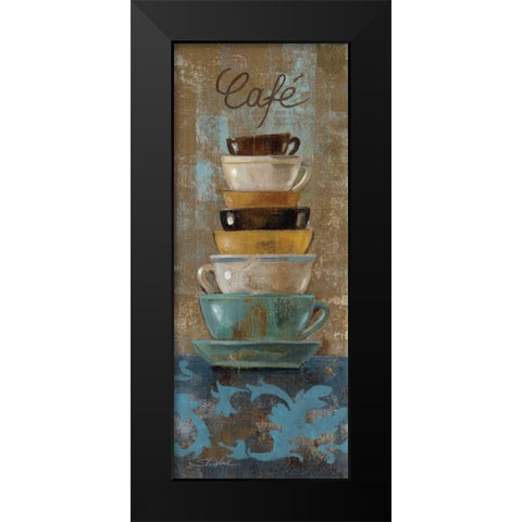 Antique Coffee Cups I Black Modern Wood Framed Art Print by Vassileva, Silvia