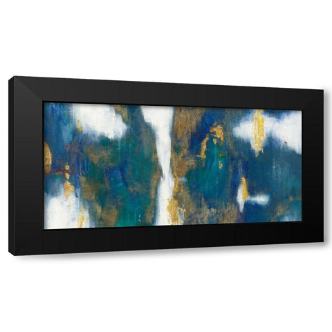 Blue Texture I Gold Crop Black Modern Wood Framed Art Print with Double Matting by Nai, Danhui