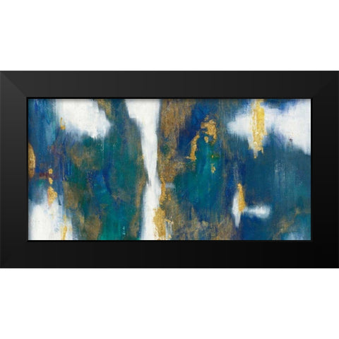 Blue Texture I Gold Crop Black Modern Wood Framed Art Print by Nai, Danhui
