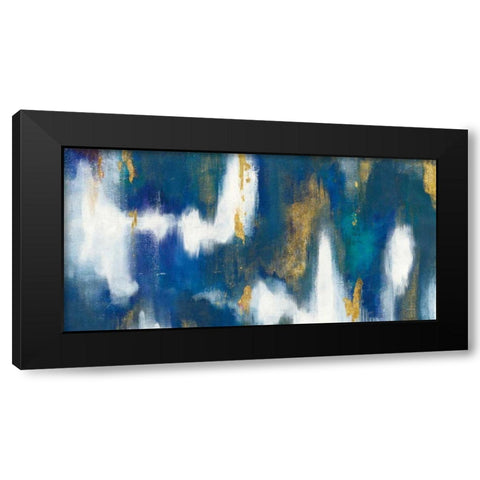 Blue Texture II Gold Crop Black Modern Wood Framed Art Print with Double Matting by Nai, Danhui