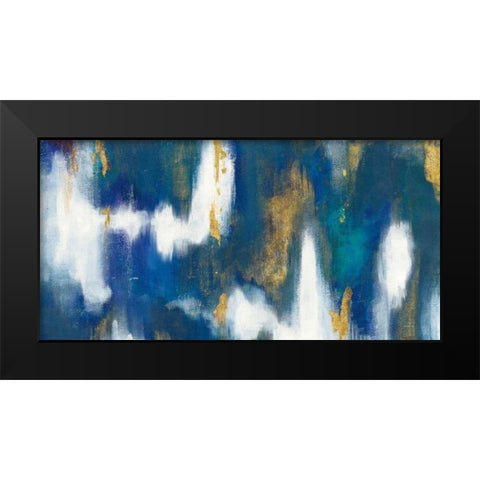 Blue Texture II Gold Crop Black Modern Wood Framed Art Print by Nai, Danhui