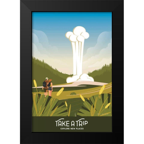 Take a Trip Black Modern Wood Framed Art Print by Escalante, Omar