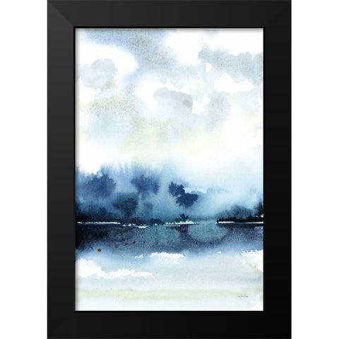 Deep Blue Lake Black Modern Wood Framed Art Print by Pete, Katrina