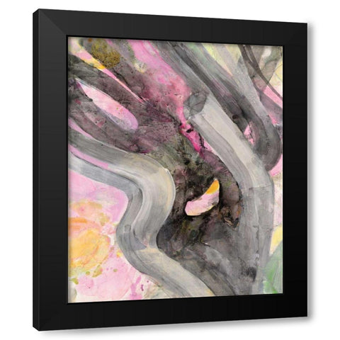 Branching Out II Black Modern Wood Framed Art Print with Double Matting by Hristova, Albena
