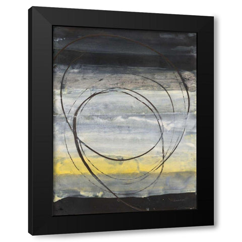 Horizon Balance III Black Modern Wood Framed Art Print with Double Matting by Hristova, Albena