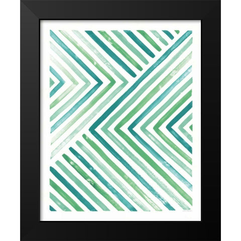 Sea Glass Sunset I Black Modern Wood Framed Art Print by Marshall, Laura