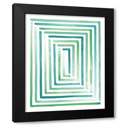 Sea Glass Sunset II Black Modern Wood Framed Art Print with Double Matting by Marshall, Laura