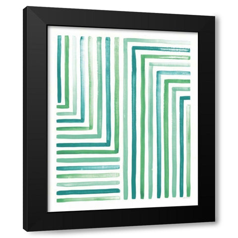 Sea Glass Sunset III Black Modern Wood Framed Art Print with Double Matting by Marshall, Laura