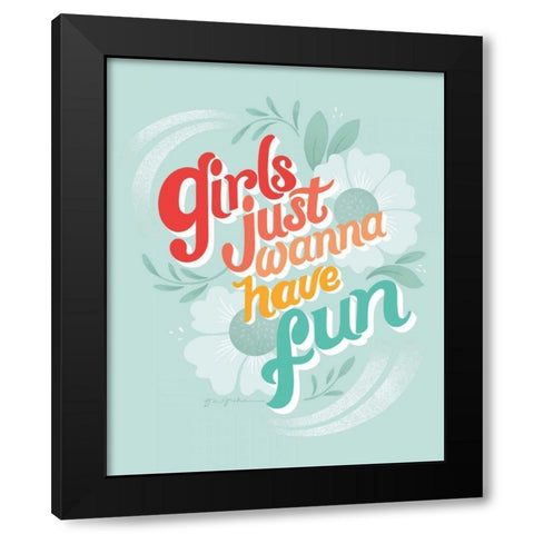 Girls I Black Modern Wood Framed Art Print by Graham, Gia