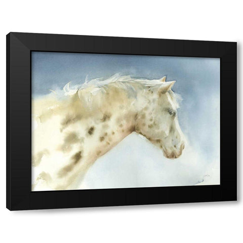 Dapple Gray Horse Black Modern Wood Framed Art Print by Pete, Katrina