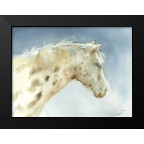 Dapple Gray Horse Black Modern Wood Framed Art Print by Pete, Katrina