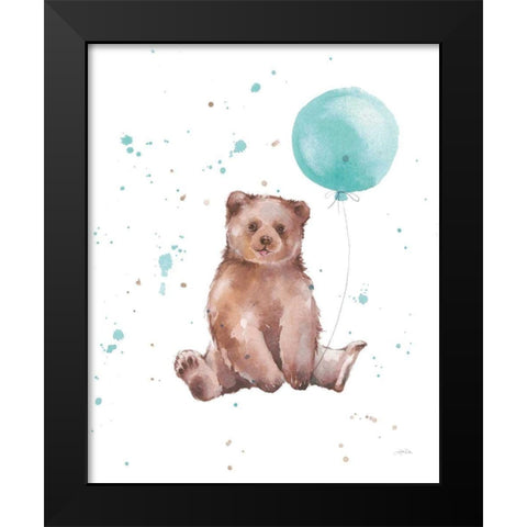 Festive Bear Black Modern Wood Framed Art Print by Pete, Katrina
