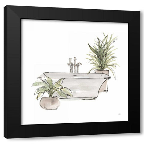 Neutral Tub II Black Modern Wood Framed Art Print with Double Matting by Paschke, Chris