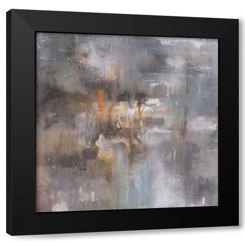 Sand and Stone Black Modern Wood Framed Art Print with Double Matting by Nai, Danhui