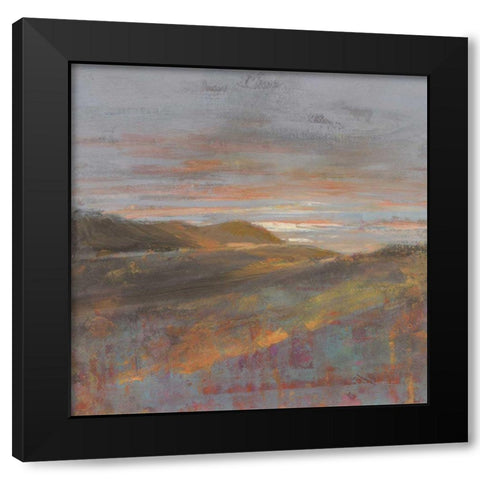 Dawn on the Hills Black Modern Wood Framed Art Print with Double Matting by Nai, Danhui
