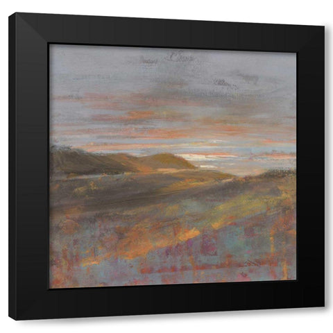 Dawn on the Hills Black Modern Wood Framed Art Print by Nai, Danhui