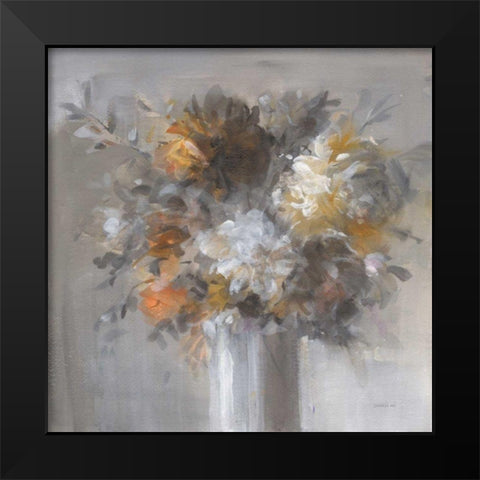 Weekend Bouquet Black Modern Wood Framed Art Print by Nai, Danhui