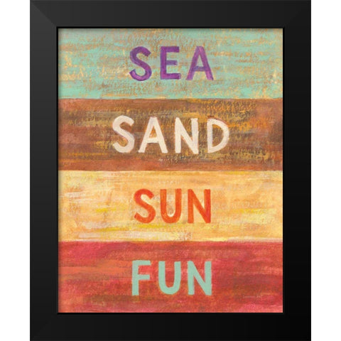 Sea and Sand I Black Modern Wood Framed Art Print by Nai, Danhui
