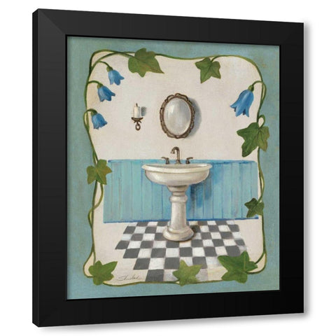 Bell Flower Bath II on Ivory Black Modern Wood Framed Art Print with Double Matting by Vassileva, Silvia