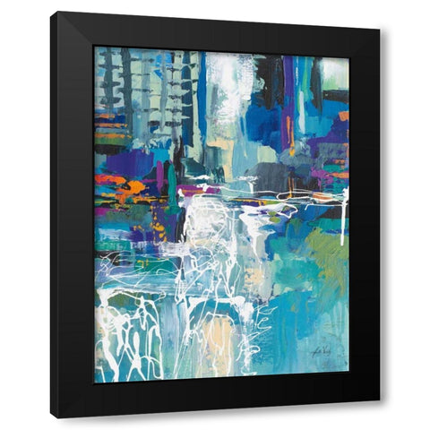 Motion Black Modern Wood Framed Art Print by Vertentes, Jeanette