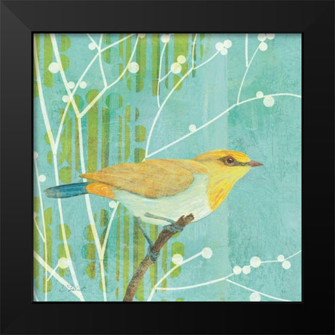 Blue Sky Songbird I Black Modern Wood Framed Art Print by D Salusti