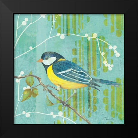 Blue Sky Songbird II Black Modern Wood Framed Art Print by D Salusti