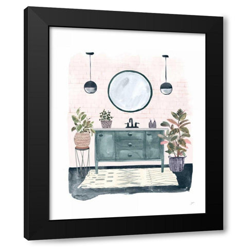 Lulus Powder Room Black Modern Wood Framed Art Print by Panganiban, Karyn