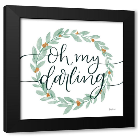 Sage Sayings Wreath I Black Modern Wood Framed Art Print with Double Matting by Thorns, Becky