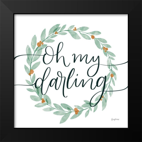 Sage Sayings Wreath I Black Modern Wood Framed Art Print by Thorns, Becky