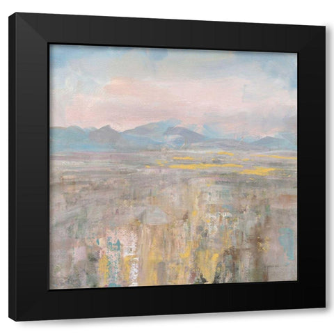 Distant Mountains Black Modern Wood Framed Art Print with Double Matting by Nai, Danhui