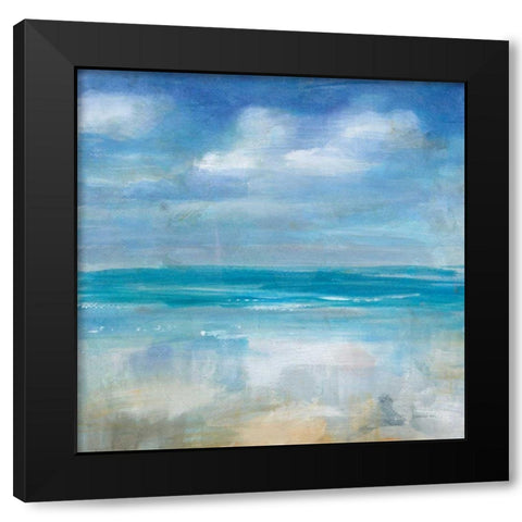 Across the Sea Black Modern Wood Framed Art Print with Double Matting by Nai, Danhui